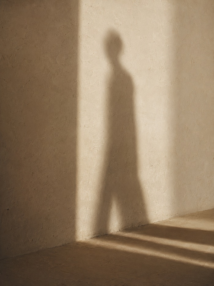 L'ombre d'une figure sur le plâtre